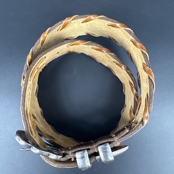 Best American Clothing Co Tan Genuine Leather Western Style Belt 61294 USA - Picture 4 of 11